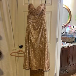 Sorella Vita sequin bridesmaid dress strapless